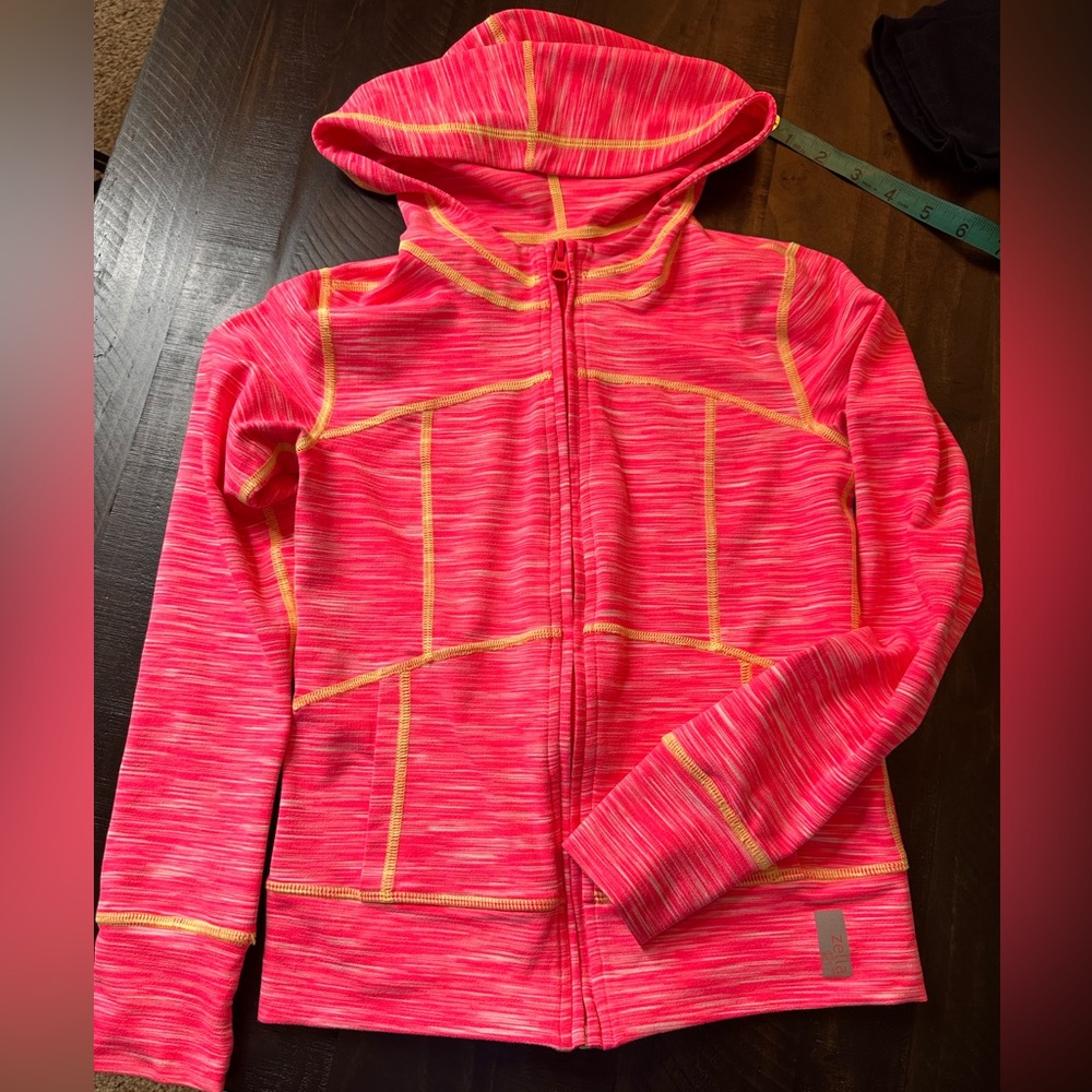 Zella Girl, bright pink zip up sweatshirt